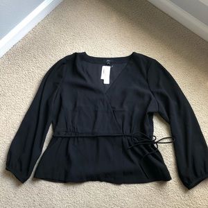 J.Crew black blouse, size 18 NEW